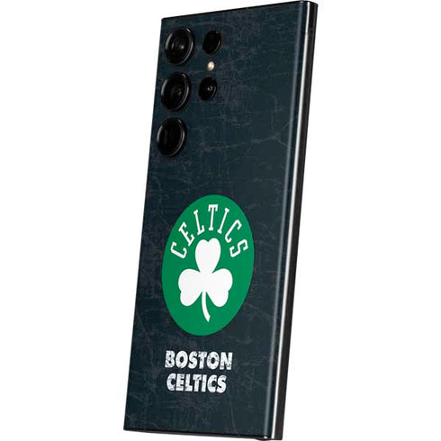 NBA Boston Celtics Black Secondary Logo Galaxy Skins
